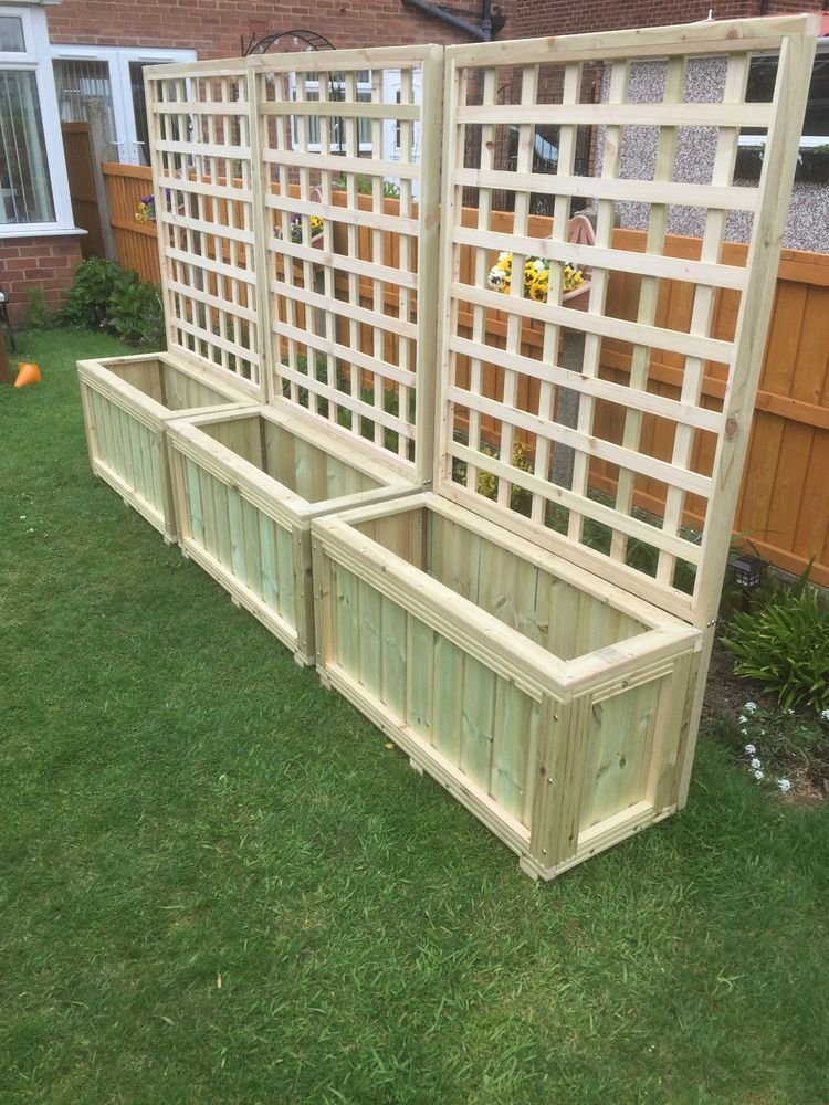 planter troughs with or without trellis. at time of going to press