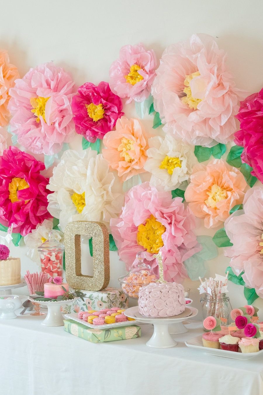 garden party first birthday with the ultimate flower backdrop
