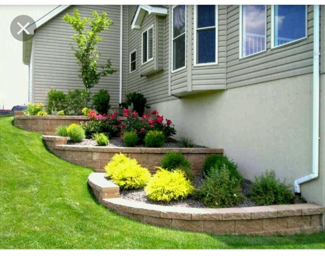 layered flowerbed for side of house | front yard