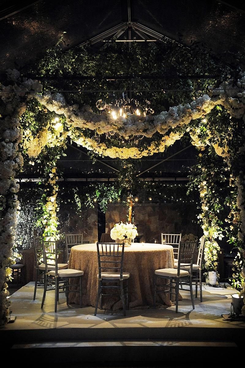 gorgeous outdoor wedding decor by dfw events. florals by the garden