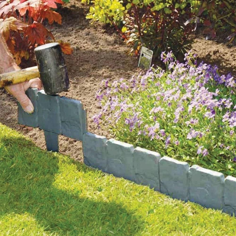 $1.99 - 5m grey stone effect lawn grass edging garden plant flower