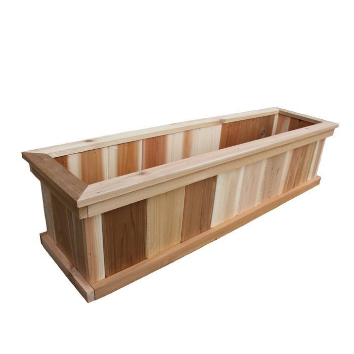 aim cedar works premium cedar planter box - 8 x 12 x 48 | the home