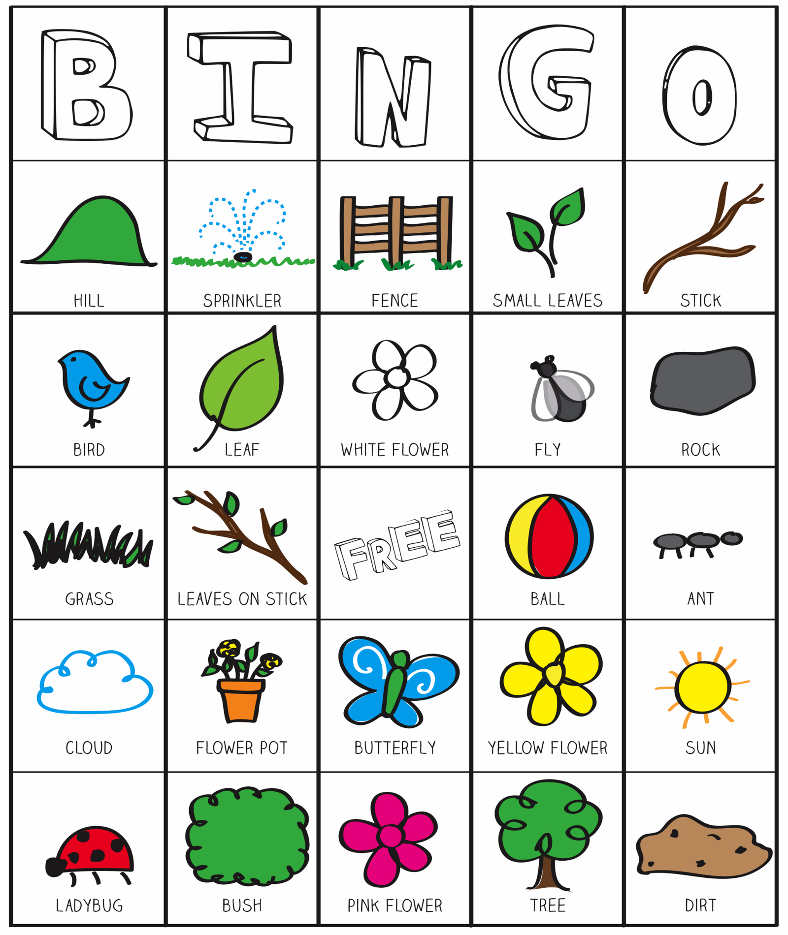 outside bingo printable inspired by the garden classroom | three to