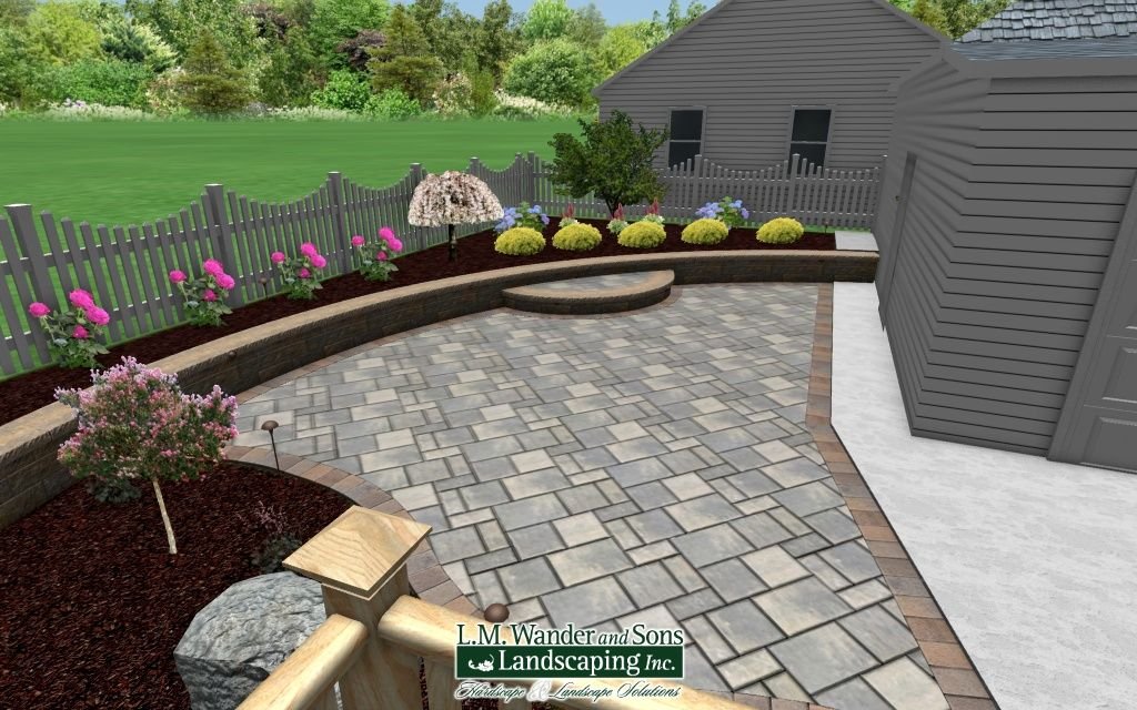 3d paver patio and landscaping design using realtime landscaping