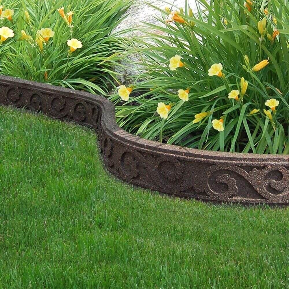 carved and curved flower garden edge | new home | garden edging