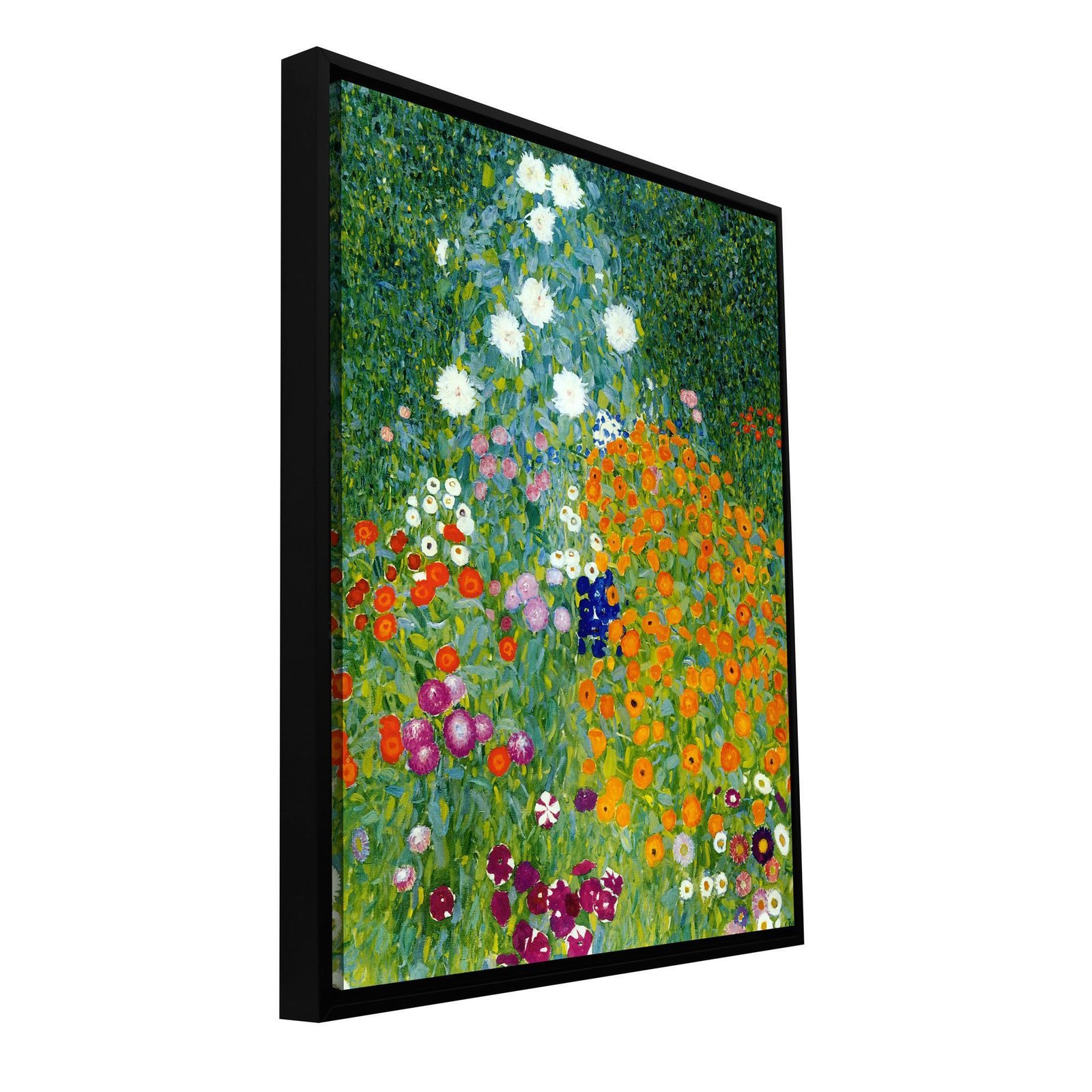 artwall gustav klimt 'farm garden' floater-framed gallery-wrapped