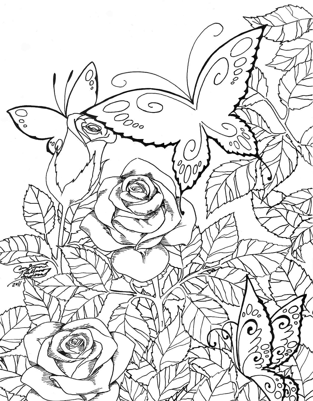 butterfly garden by lucymerychan | work coloring | butterfly