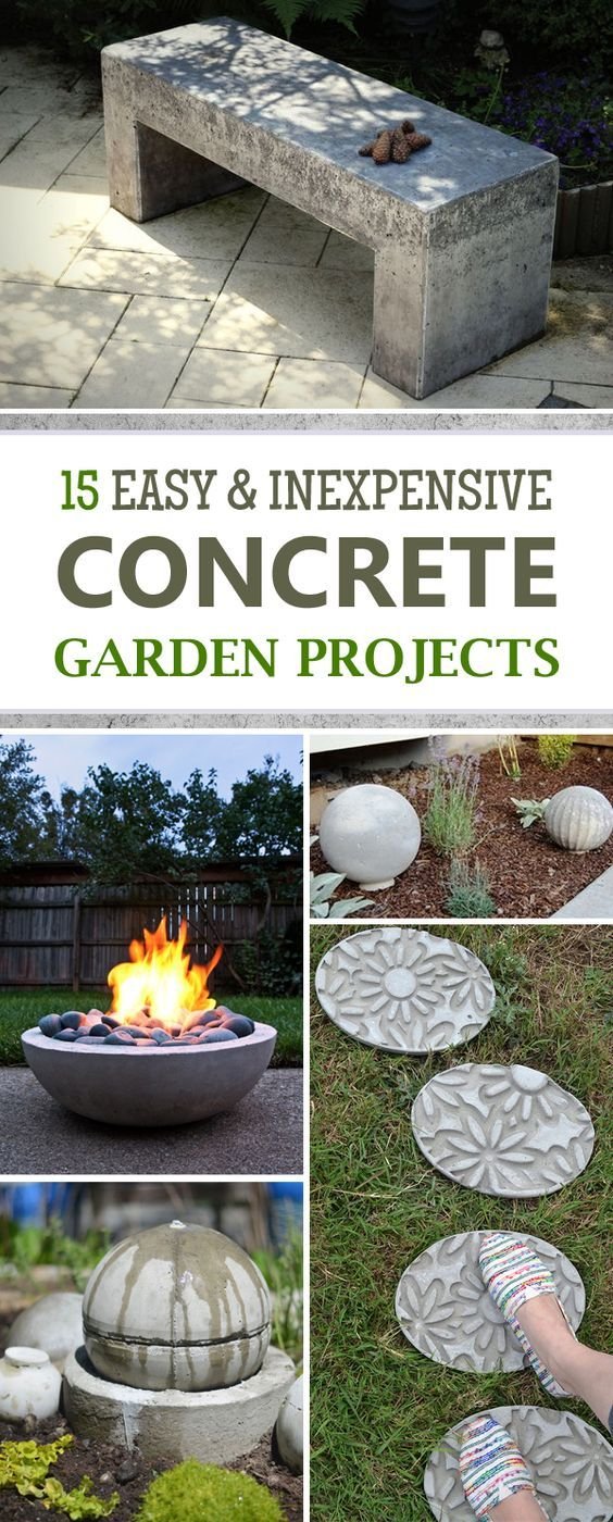 15 easy & inexpensive diy concrete garden projects | bricks