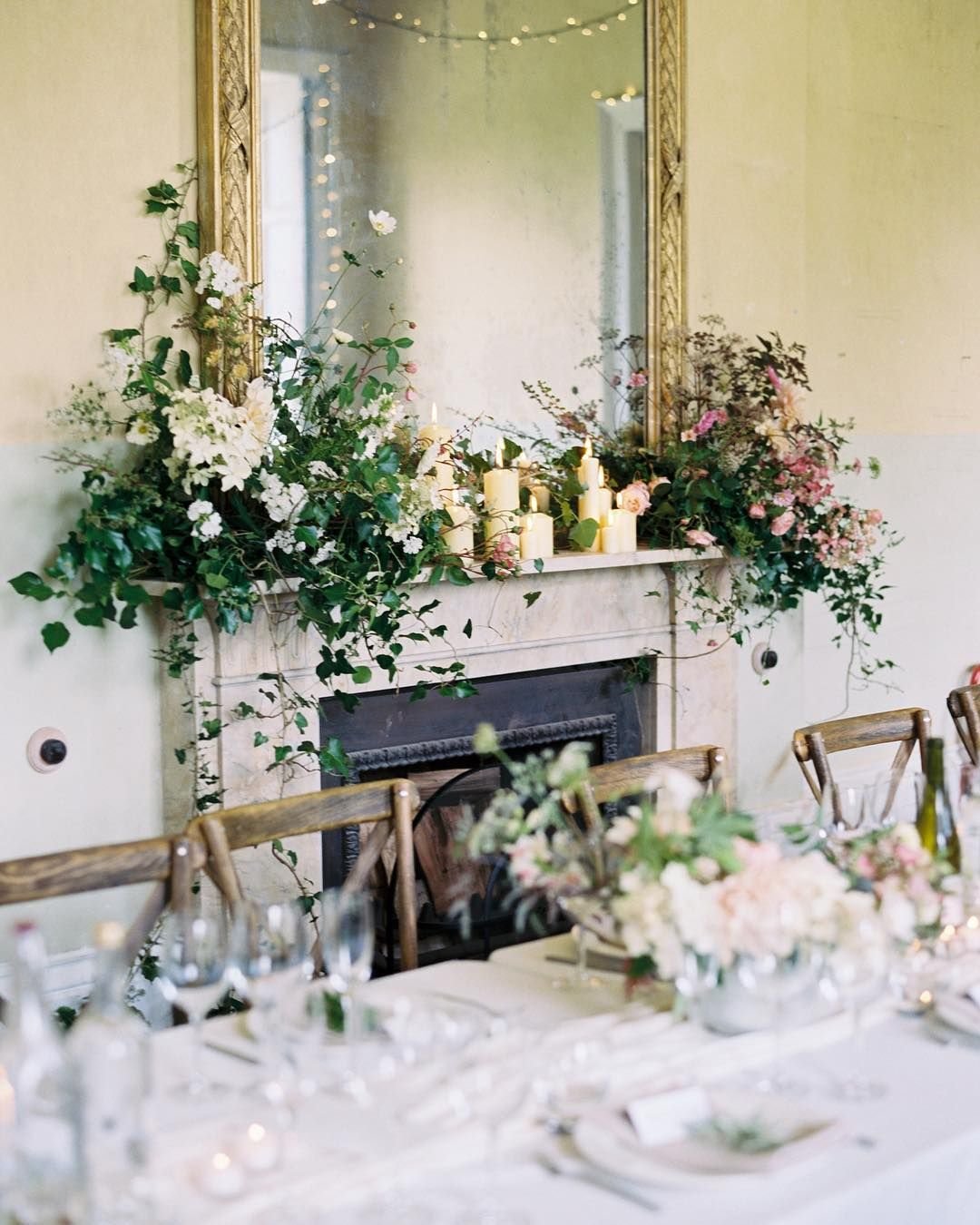 all brides should have oversized mantlepiece arrangements with