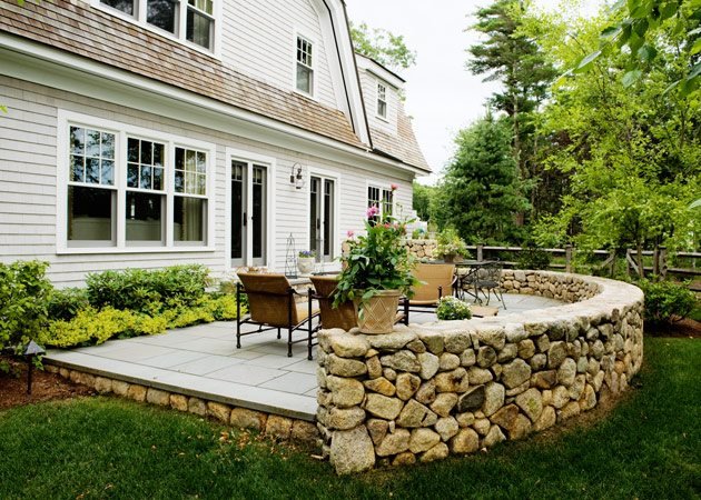 retaining and landscape wall - mattapoisett, ma - photo gallery