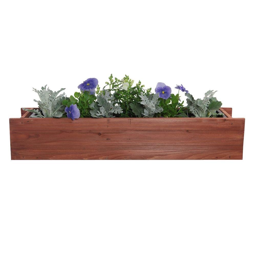 pennington 24 in. x 7 in. wood window box-100045124 - the home depot