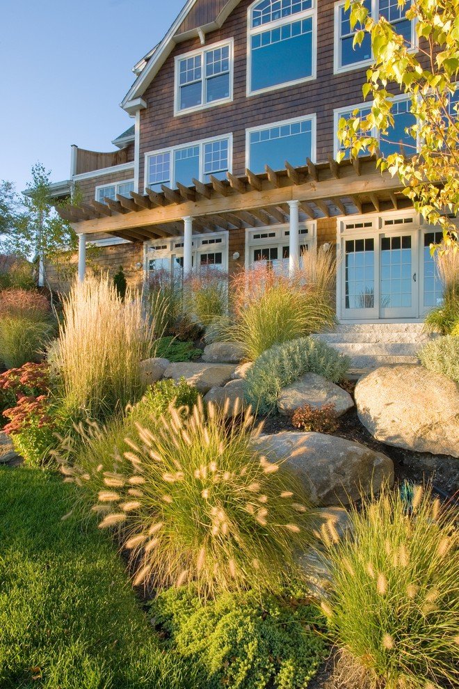 webster, ma lake house - traditional - landscape - boston