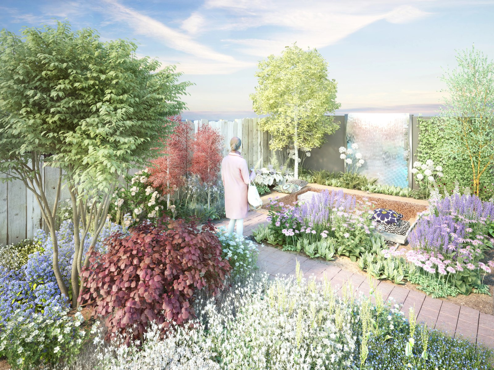upm plywood sponsors a show garden displaying finnish nature at the