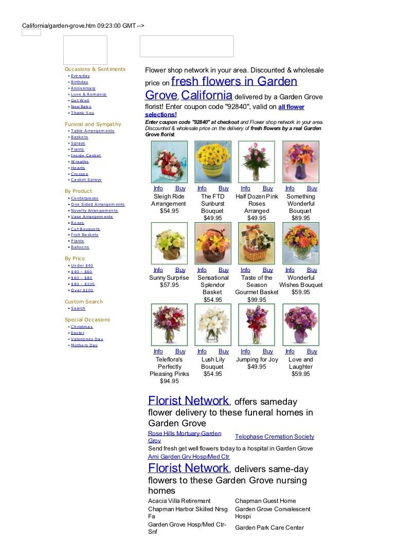 garden grove flower shops and florists