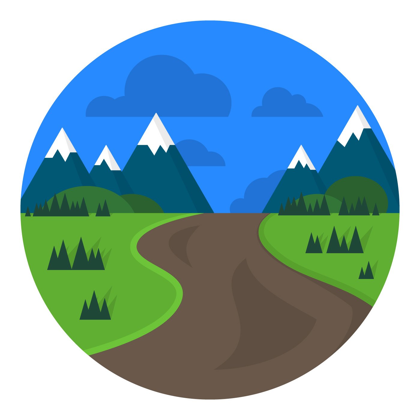 flat landscape design 217499 vector art at vecteezy