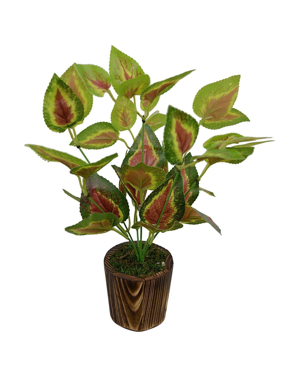 buy artificial green plant bunch (28 cm/ 11 inchs) in wood round