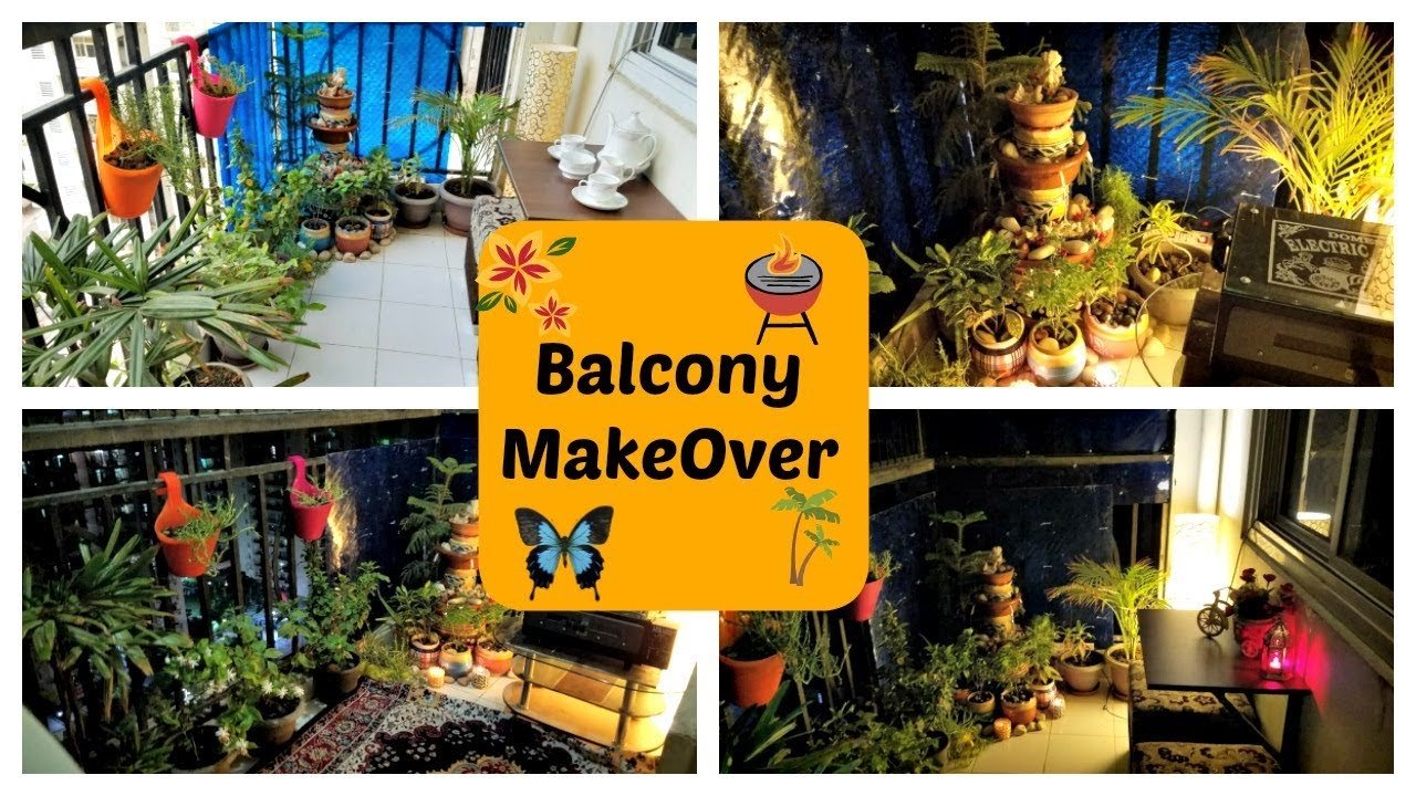 Small Indian Balcony Makeover In Budget | Balcony Garden ...