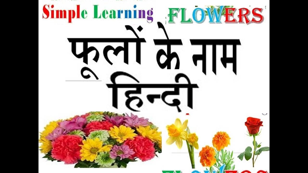 flowers name chart english to hindi