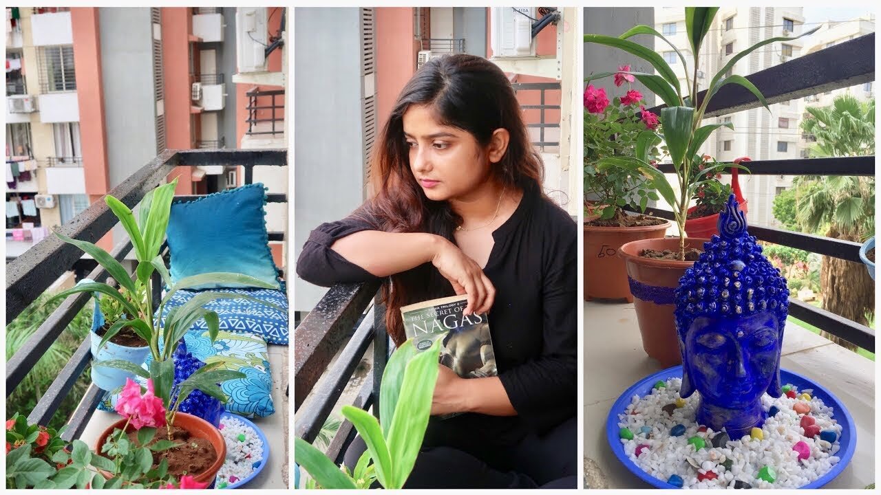 diy glam balcony makeover || my indian balcony garden || real home , budget  design