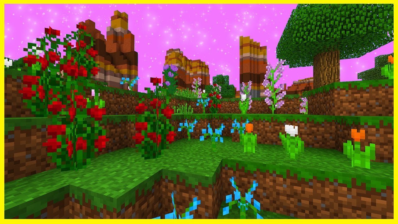minecraft pe seeds - beautiful spawn! flower biome & triple village seed -  best mcpe seeds 1.1 / 1.0