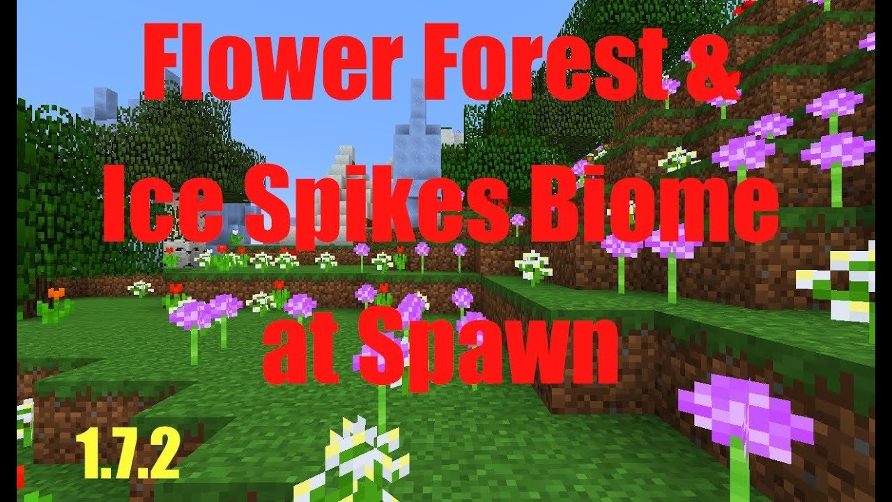 minecraft 1.7.9: flower forest and ice spikes at spawn: seed