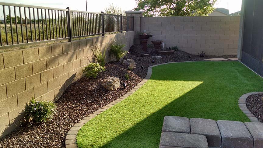 small backyard landscaping - az living landscape & design