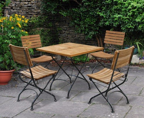 outdoor square bistro table and 4 chairs - patio garden bistro dining