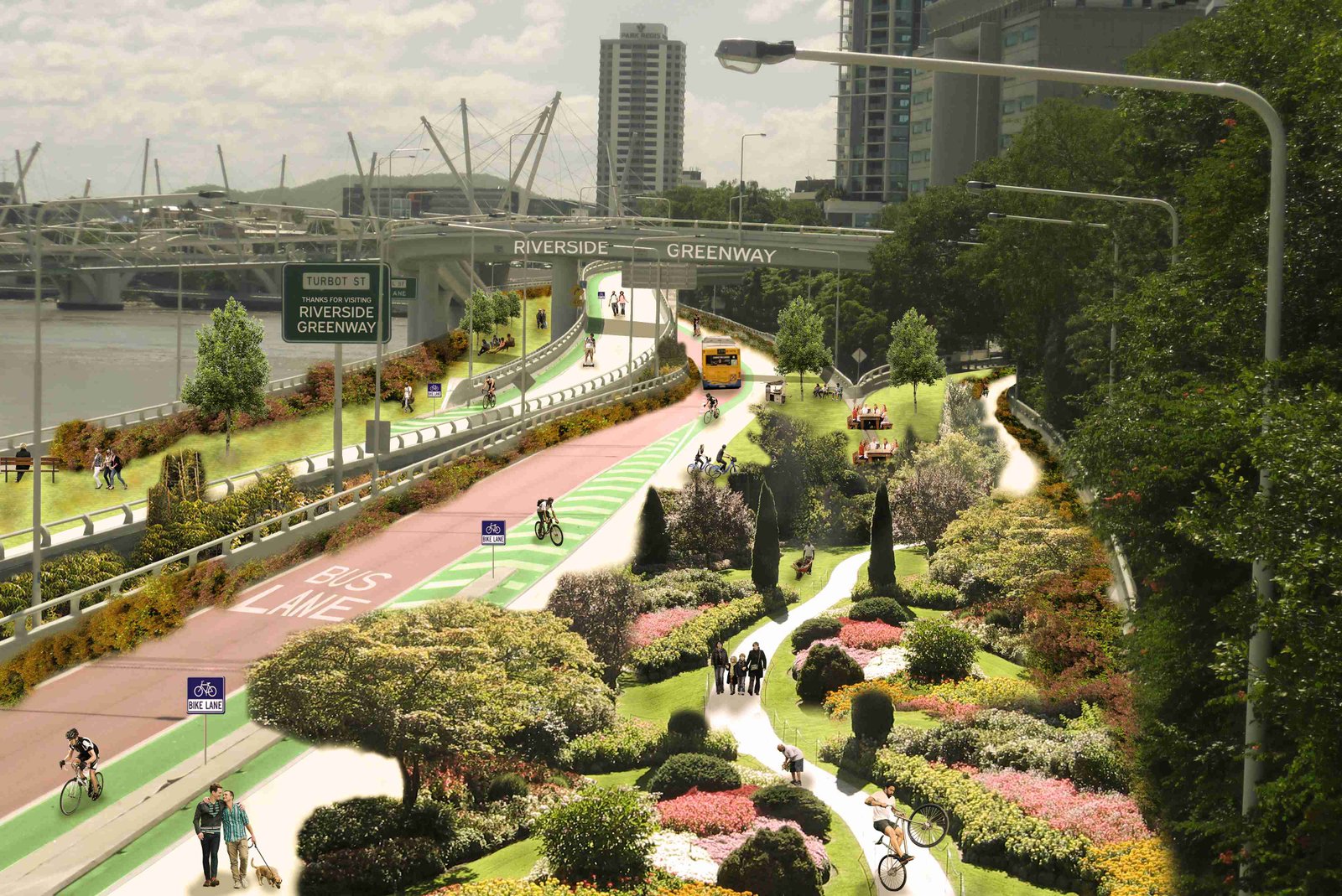 radical concept proposal for riverside greenway