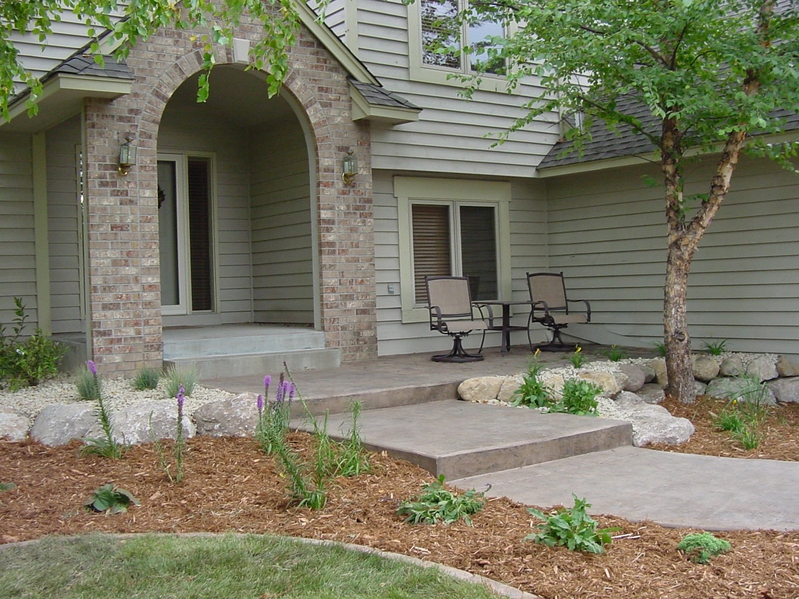 Sidewalk Design Ideas regarding Front Sidewalk Landscaping Ideas