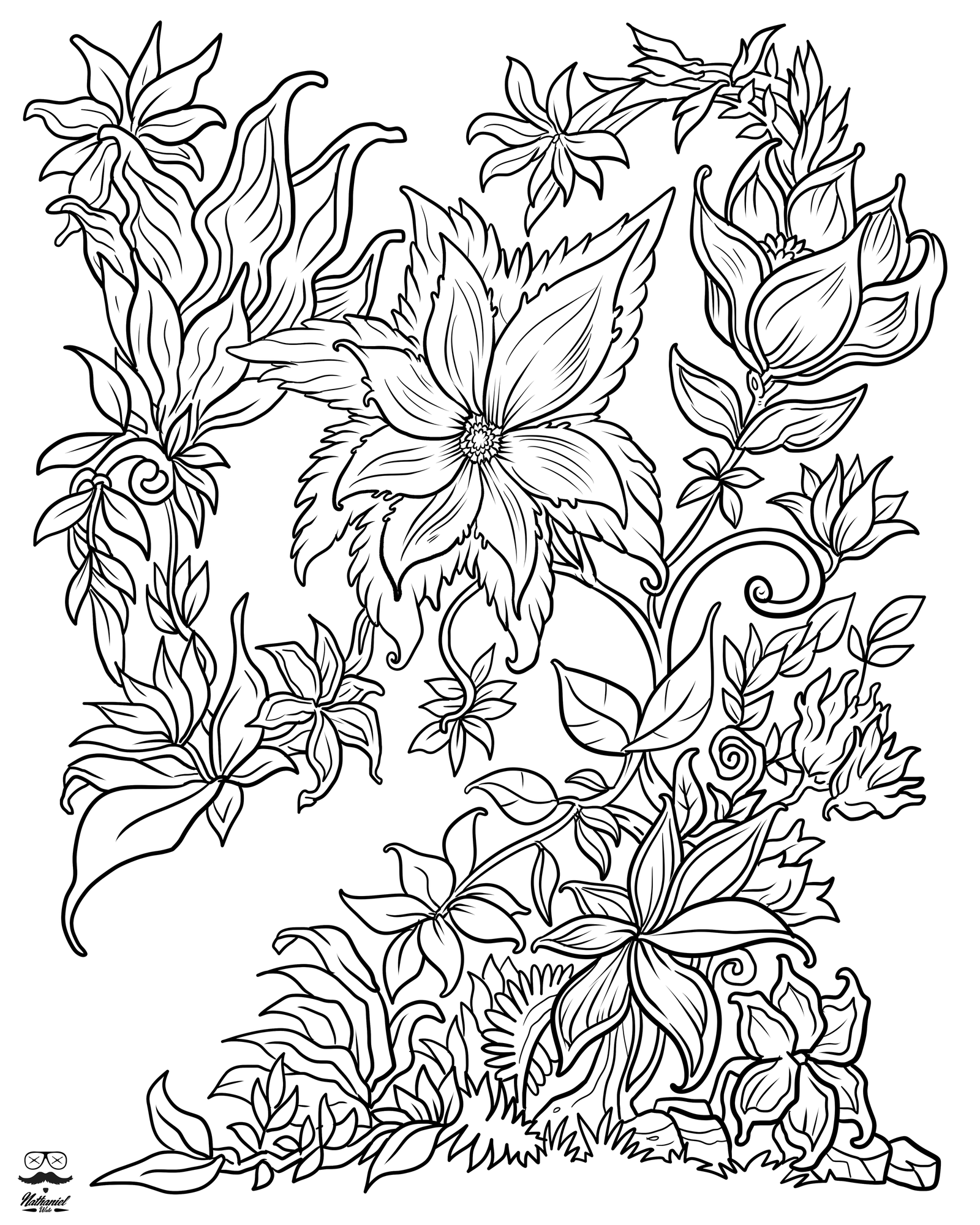 floral fantasy: digital version adult coloring book