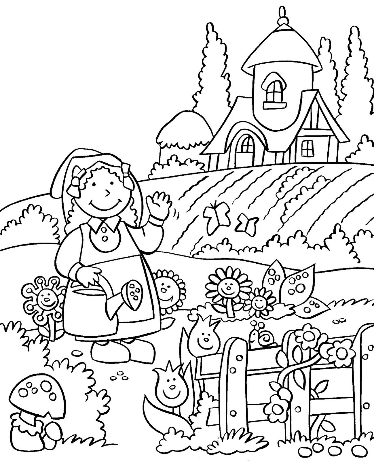 gardening coloring pages - best coloring pages for kids