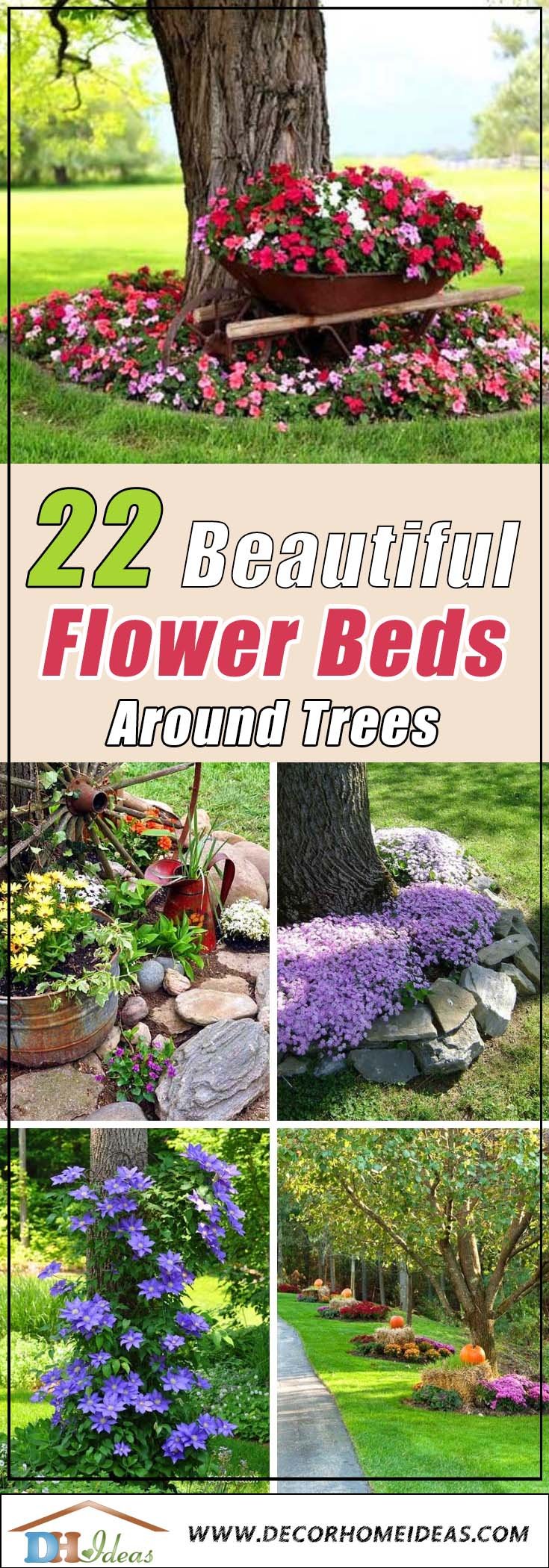 22 beautiful flower beds around trees