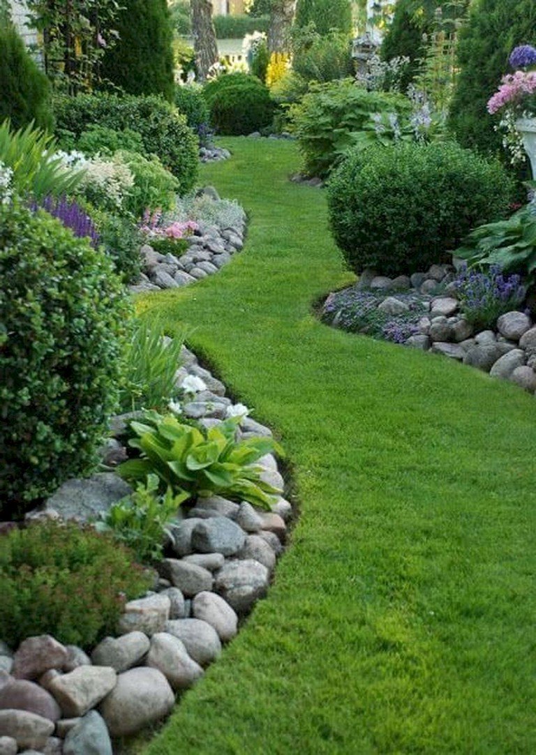 63+ beautiful front yard rock garden landscaping ideas