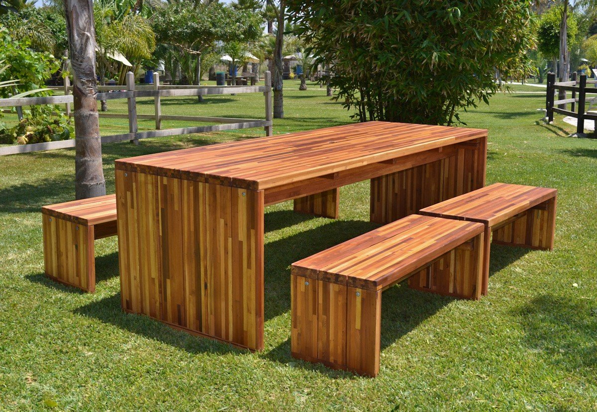 wooden outdoor furniture to enjoy the sun - carehomedecor