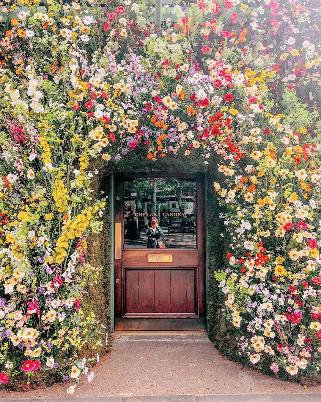 this restaurant façade turned dreamy meadow is totally 'grammable