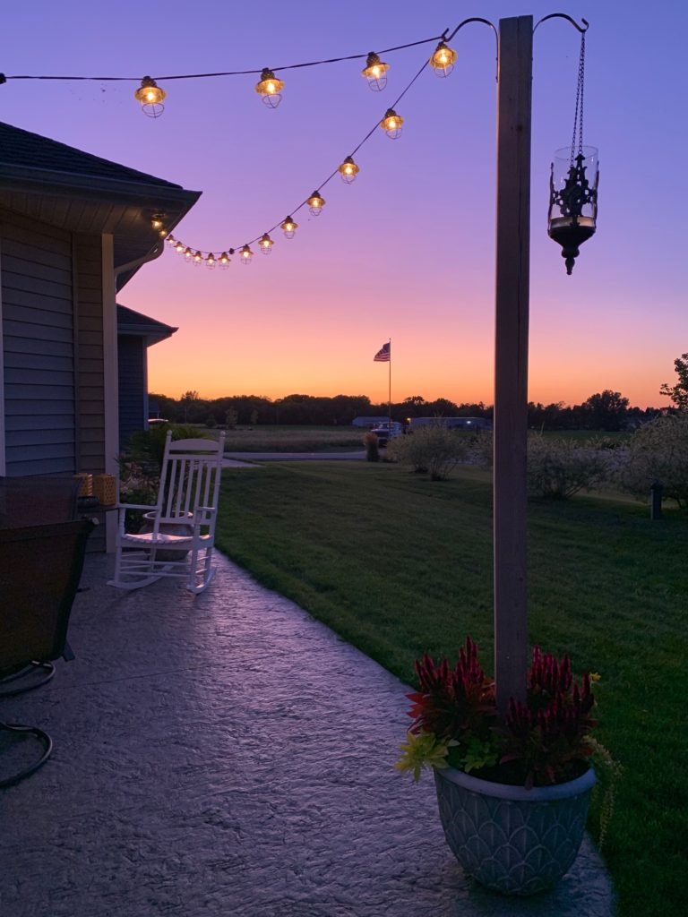 night-diy-planter-posts-for-hanging-string-lights - sugar maple notes