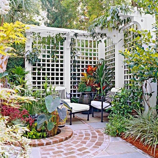 privacy in the garden - the structures and wooden fences privacy