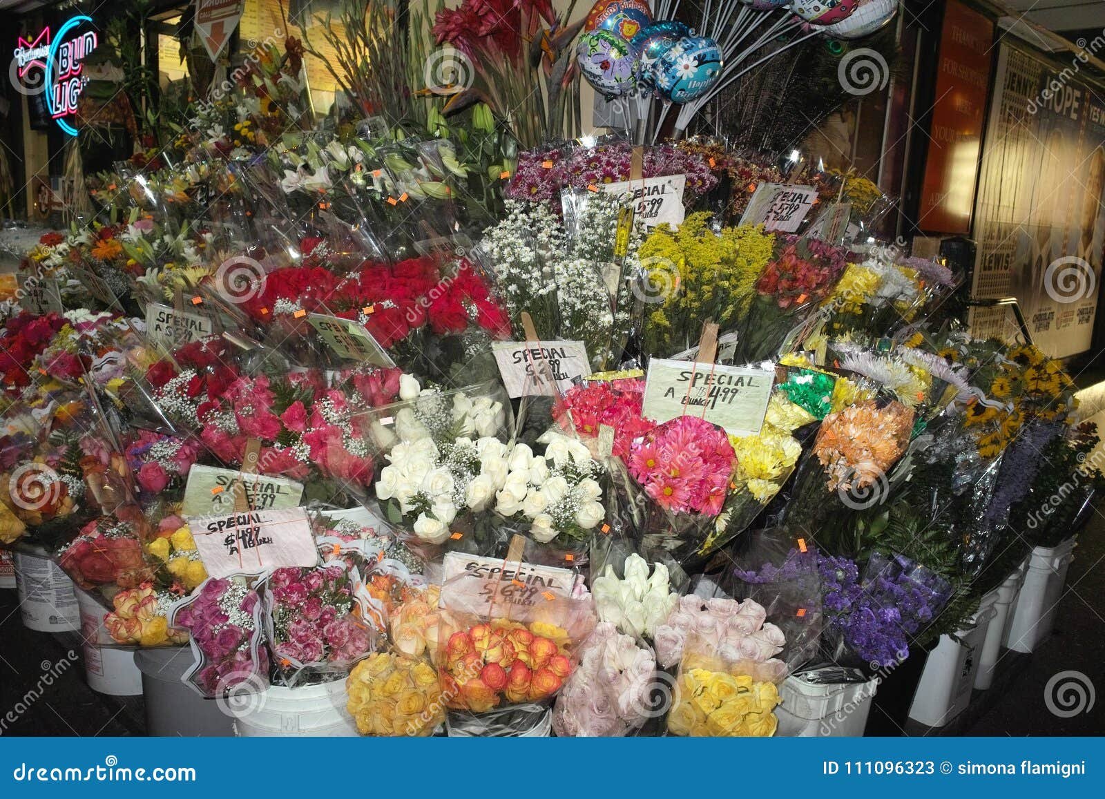 view of a flower shop editorial stock photo. image of outside